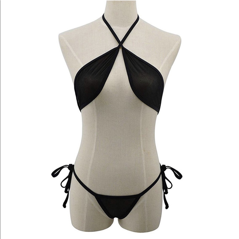 Women Tow Piece Swimsuit High Cut Backless Bikini - Picture 5 of 6